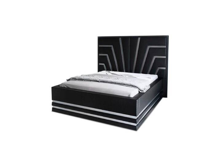 Sofa Dreams Boxspringbett Cecina Bett Kunstleder Premium Komplettbett Hotelbett, mit Topper, schwarz silberfarben, 200 x 220 cm, schwarz-silber von sofa-dreams