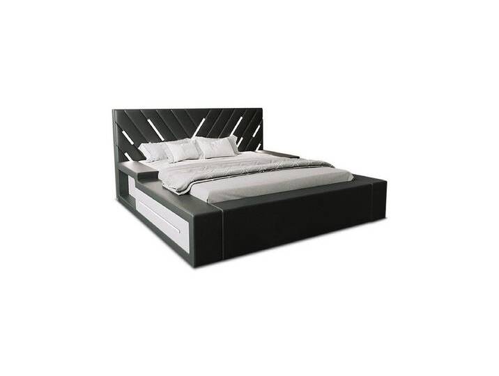 Sofa Dreams Boxspringbett Contrada (6 Teile), Topper, LED-Beleuchtung, Kunstleder Bett, versch. Liegemaße erhältlich, schwarz, 200 x 200 cm von sofa-dreams