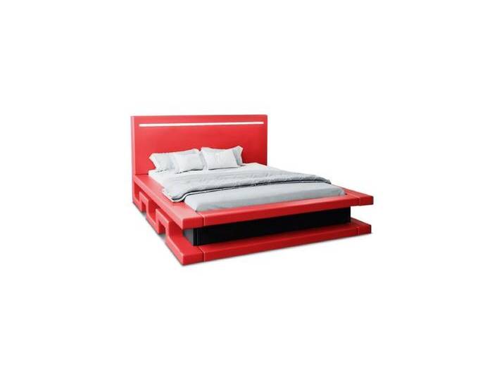 Sofa Dreams Boxspringbett Faenza (6 Teile), LED-Beleuchtung, Topper, Matratze, Kunstleder, Bett, modernes Design, rot schwarz, 140 x 200 cm von sofa-dreams