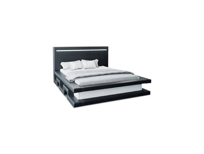Sofa Dreams Boxspringbett Faenza (6 Teile), LED-Beleuchtung, Topper, Matratze, Kunstleder, Bett, modernes Design, schwarz, 140 x 200 cm, schwarz-weiß von sofa-dreams