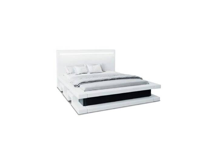 Sofa Dreams Boxspringbett Faenza (6 Teile), LED-Beleuchtung, Topper, Matratze, Kunstleder, Bett, modernes Design, schwarz weiß, 200 x 200 cm von sofa-dreams