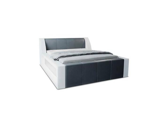 Sofa Dreams Boxspringbett Fermo Bett Kunstleder Premium Komplettbett mit LED Beleuchtung, mit Topper, mit Matratze, mit LED Beleuchtung, grau von sofa-dreams