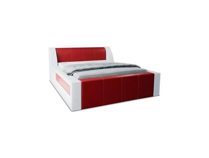 Sofa Dreams Boxspringbett Fermo Bett Kunstleder Premium Komplettbett mit LED Beleuchtung, mit Topper, mit Matratze, mit LED Beleuchtung, rot von sofa-dreams