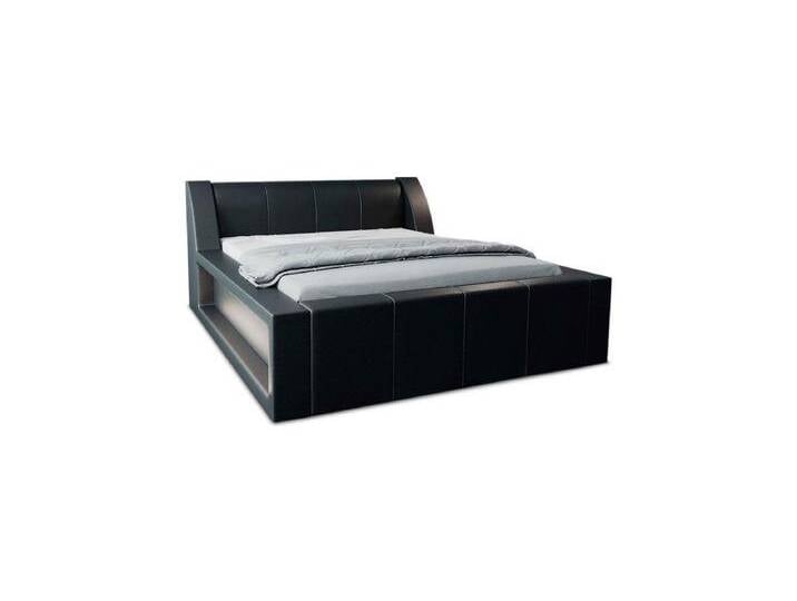 Sofa Dreams Boxspringbett Fermo Bett Kunstleder Premium Komplettbett mit LED Beleuchtung, mit Topper, mit Matratze, mit LED Beleuchtung, schwarz von sofa-dreams
