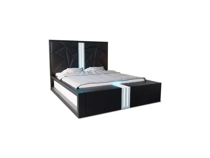 Sofa Dreams Boxspringbett Imperia Bett Kunstleder Premium Komplettbett LED 180x200, inkl. Topper, schwarz, schwarz von sofa-dreams