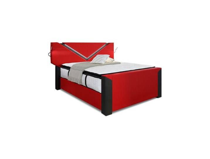 Sofa Dreams Boxspringbett Lyon inkl. Matratze & Topper mit LED-Beleuchtung, Bett mit Kunstleder Premium Bezug und in versch. Liegemaßen, rot schwarz Sofa Dreams Boxspringbett Lyon inkl. Matratze & Topper mit LED-Beleuchtung, Bett mit Kunstleder Premium Bezug und in versch. Liegemaßen, rot schwarz von sofa-dreams