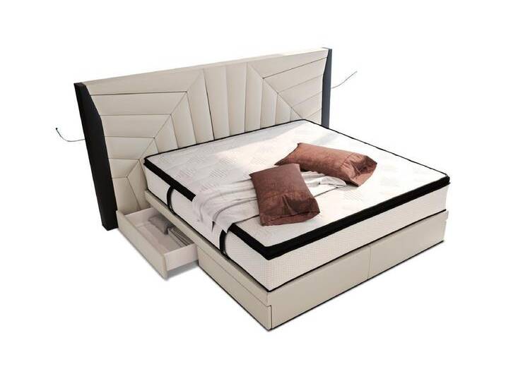 Sofa Dreams Boxspringbett Monaco Microfaser Mineva, mit Topper, Schubladen, USB-Anschlüssen und LED-Beleuchtung, schwarz weiß, elfenbein-schwarz Sofa Dreams Boxspringbett Monaco Microfaser Mineva, mit Topper, Schubladen, USB-Anschlüssen und LED-Beleuchtung, schwarz weiß, elfenbein-schwarz von sofa-dreams