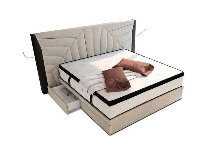 Sofa Dreams Boxspringbett Monaco Stoffbezug Strukturstoff, mit Topper, mit Schubladen, mit LED-Beleuchtung, mit USB-Anschlüssen, schwarz weiß Sofa Dreams Boxspringbett Monaco Stoffbezug Strukturstoff, mit Topper, mit Schubladen, mit LED-Beleuchtung, mit USB-Anschlüssen, schwarz weiß von sofa-dreams