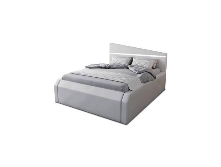 Sofa Dreams Boxspringbett Nelassa Bett Kunstleder Premium Komplettbett mit LED Beleuchtung, mit Topper, mit Matratze, grau, 200 x 220 cm, grau von sofa-dreams