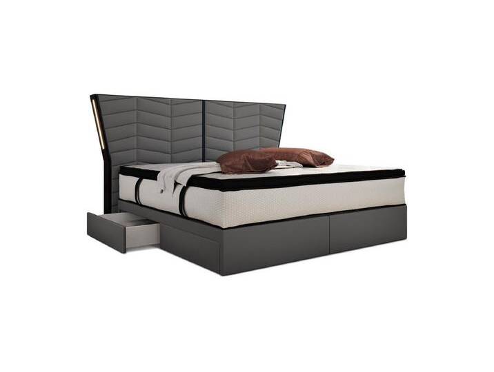Sofa Dreams Boxspringbett Novara - Microfaser, mit Matratze, Topper, LED-RGB-Licht, Fernbedienung von sofa-dreams