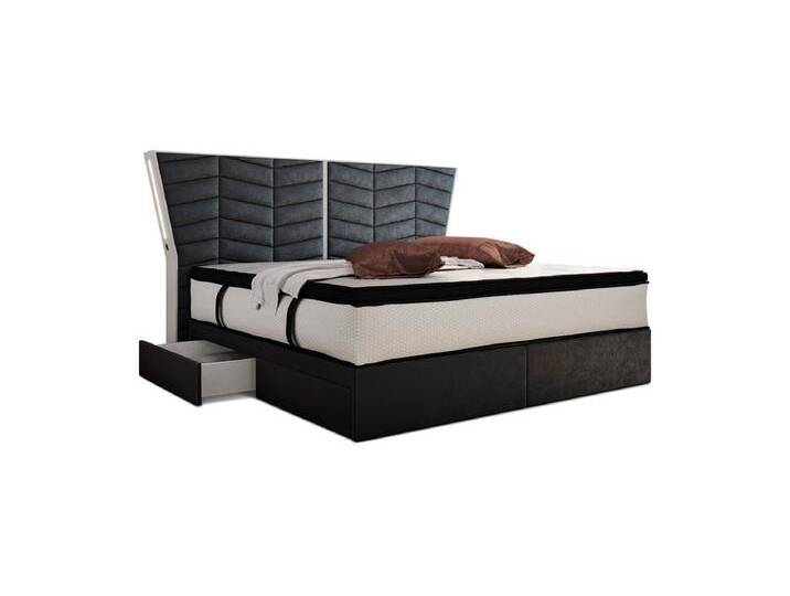 Sofa Dreams Boxspringbett Novara - Samtstoff, mit Matratze, Topper, LED-RGB-Beleuchtung, Fernbedienung, grau, dunkelgrau-weiß Sofa Dreams Boxspringbett Novara - Samtstoff, mit Matratze, Topper, LED-RGB-Beleuchtung, Fernbedienung, grau, dunkelgrau-weiß von sofa-dreams