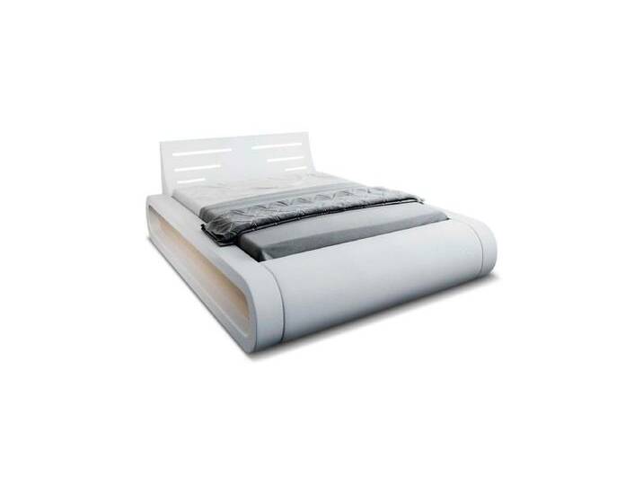 Sofa Dreams Boxspringbett Sorano (6 Teile), LED-Beleuchtung im Kopfteil, Bett in Kunstlederbezug, Matratze, Topper, beige, 200 x 220 cm, Weiß-Beige von sofa-dreams