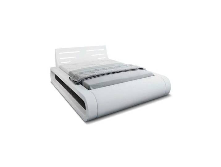 Sofa Dreams Boxspringbett Sorano (6 Teile), LED-Beleuchtung im Kopfteil, Bett in Kunstlederbezug, Matratze, Topper, schwarz, 200 x 200 cm von sofa-dreams