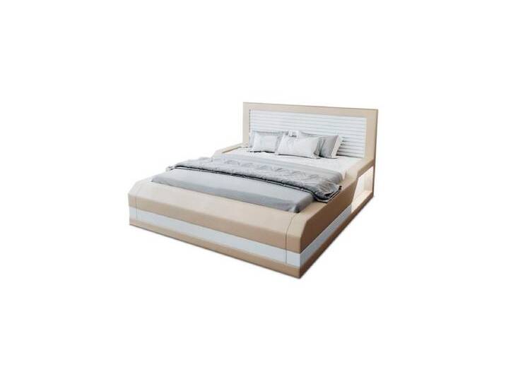 Sofa Dreams Boxspringbett Treviso Bett Kunstleder Premium Komplettbett mit LED Beleuchtung, mit Topper, mit Matratze, mit LED Beleuchtung, beige von sofa-dreams