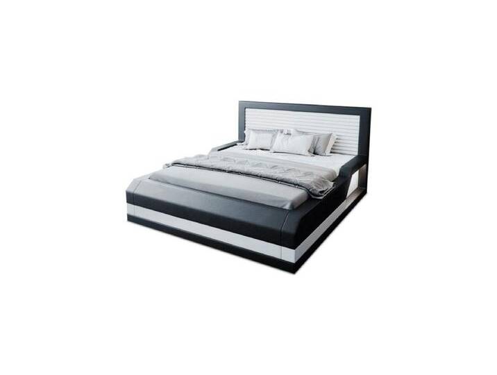 Sofa Dreams Boxspringbett Treviso Bett Kunstleder Premium Komplettbett mit LED Beleuchtung, mit Topper, mit Matratze, mit LED Beleuchtung, schwarz von sofa-dreams