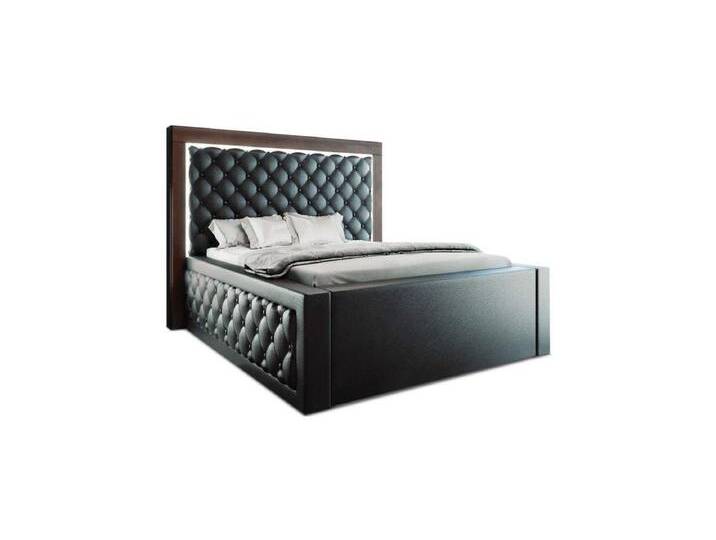 Sofa Dreams Boxspringbett Varese Bett Kunstleder Premium Komplettbett mit LED Beleuchtung, mit Topper, schwarz, 180 x 200 cm, schwarz-schwarz von sofa-dreams