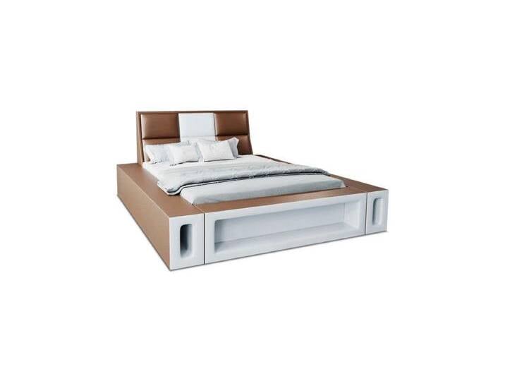 Sofa Dreams Boxspringbett Venosa Bett Kunstleder Premium Komplettbett mit LED Beleuchtung, Mit Topper, mit Matratze, mit LED Beleuchtung, braun von sofa-dreams