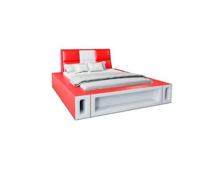 Sofa Dreams Boxspringbett Venosa Bett Kunstleder Premium Komplettbett mit LED Beleuchtung, Mit Topper, mit Matratze, mit LED Beleuchtung, rot von sofa-dreams