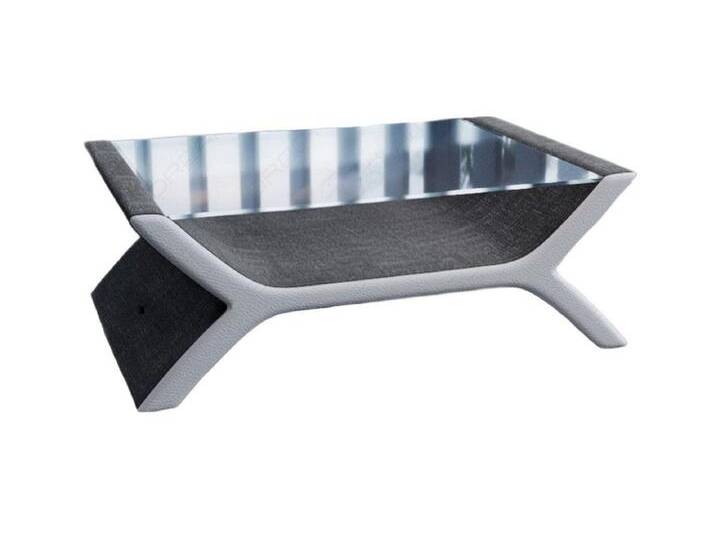 Sofa Dreams Couchtisch Calabria Tisch Stoff mit Sicherheitsglasplatte 12mm, Strukturstoff Bezug in Grau, Akzentfarbe Kunstleder Weiß, grau Sofa Dreams Couchtisch Calabria Tisch Stoff mit Sicherheitsglasplatte 12mm, Strukturstoff Bezug in Grau, Akzentfarbe Kunstleder Weiß, grau von sofa-dreams