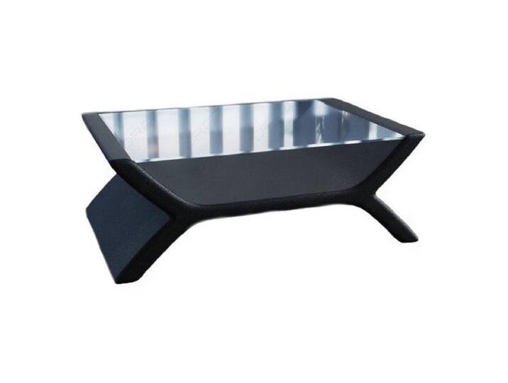 Sofa Dreams Couchtisch Leder Calabria Tisch mit Sicherheitsglasplatte 12mm (1 Tisch), mit Kunstleder Premium Bezug in Grau-Schwarz, Designertisch, grau schwarz von sofa-dreams