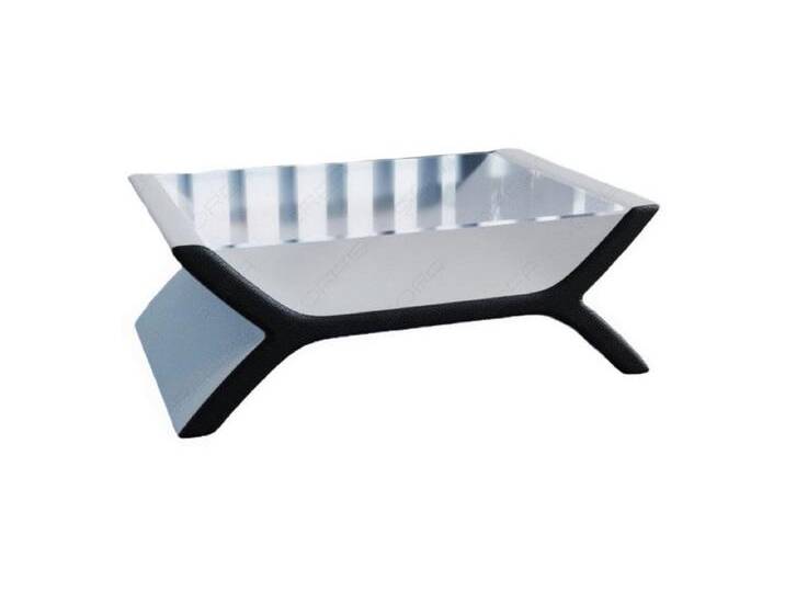 Sofa Dreams Couchtisch Leder Calabria Tisch mit Sicherheitsglasplatte 12mm (1 Tisch), mit Kunstleder Premium Bezug in Weiß-Schwarz, Designertisch, schwarz weiß von sofa-dreams