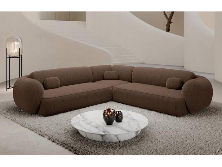 Sofa Dreams Ecksofa Altea L Form Polsterecke, Eckcouch, Lounge Design, 4-Sitzer, Strukturstoff Bezug in Braun, braun, Webstoff-Braun von sofa-dreams