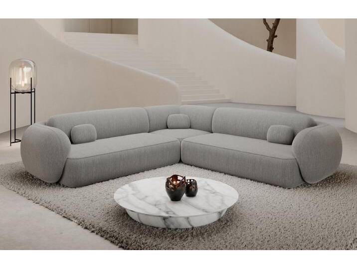Sofa Dreams Ecksofa Altea L Form Polsterecke, Eckcouch, Lounge Design, 4-Sitzer, Strukturstoff Bezug in Hellgrau, grau, Webstoff-Hellgrau von sofa-dreams