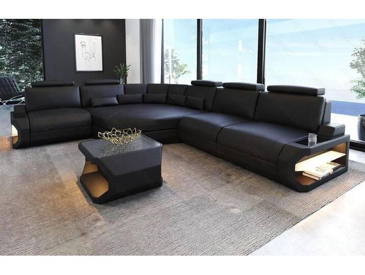 Sofa Dreams Ecksofa Asti, Couch, L Form Ledersofa mit LED, Designersofa, schwarz, Links - vor dem Sofa stehend, schwarz Sofa Dreams Ecksofa Asti, Couch, L Form Ledersofa mit LED, Designersofa, schwarz, Links - vor dem Sofa stehend, schwarz von sofa-dreams