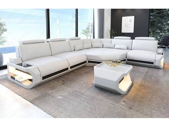 Sofa Dreams Ecksofa Asti, Couch, L Form Ledersofa mit LED, Designersofa, schwarz weiß, Rechts - vor dem Sofa stehend, weiß-schwarz Sofa Dreams Ecksofa Asti, Couch, L Form Ledersofa mit LED, Designersofa, schwarz weiß, Rechts - vor dem Sofa stehend, weiß-schwarz von sofa-dreams