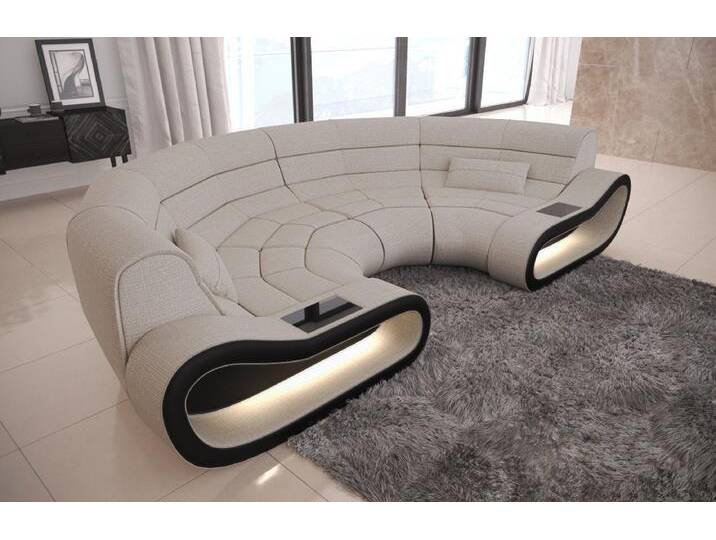 Sofa Dreams Ecksofa Couch Stoffsofa Polstersofa Concept Bigsofa Polster Stoff Sofa, mit LED, Designersofa mit ergonomischer Rückenlehne, schwarz weiß von sofa-dreams