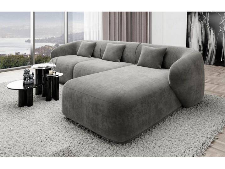 Sofa Dreams Ecksofa Design Couch Polster Samtstoff Sofa Marbella L Form kurz Stoffsofa, Loungesofa mit Ottomane, grau, Dunkelgrau Sofa Dreams Ecksofa Design Couch Polster Samtstoff Sofa Marbella L Form kurz Stoffsofa, Loungesofa mit Ottomane, grau, Dunkelgrau von sofa-dreams