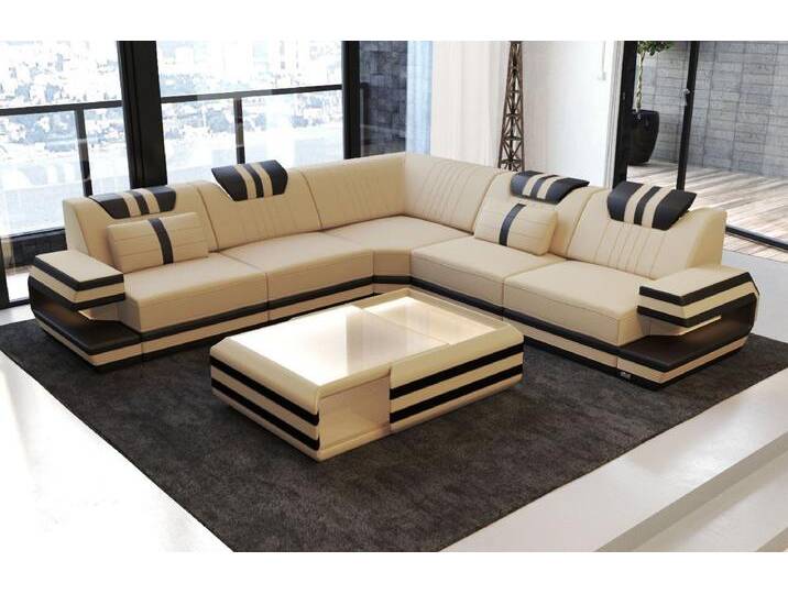 Sofa Dreams Ecksofa Design Polsterstoff Sofa Ragusa L Form M Mikrofaser Stoffsofa, Couch wahlweise mit Hocker von sofa-dreams