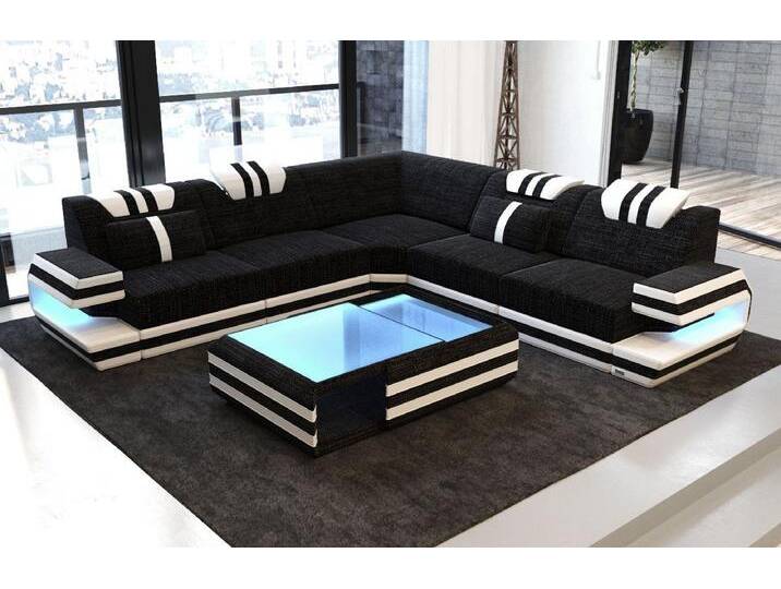 Sofa Dreams Ecksofa Designer Polster Stoff Sofa Ragusa L Form H Strukturstoff Stoffsofa, Couch wahlweise mit Hocker von sofa-dreams