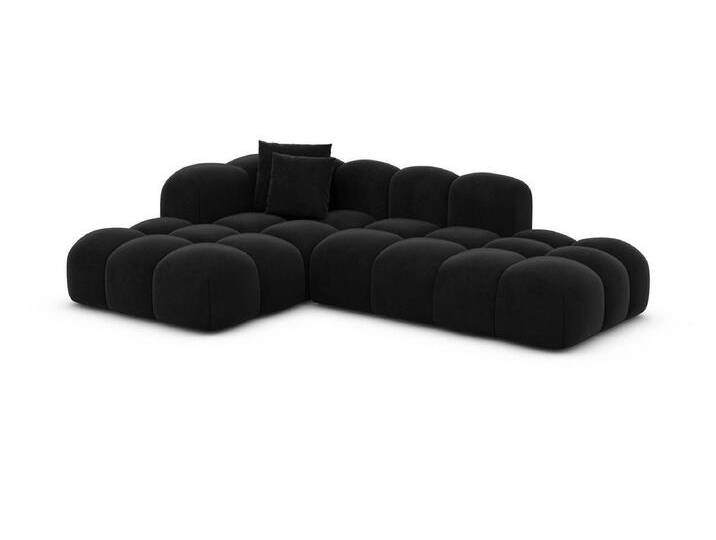 Sofa Dreams Ecksofa Formentera L Form Lounge Designer Sofa, mit Samtstoff Bezug in Schwarz, Ausrichtung Ecke links, schwarz, Samt-Schwarz von sofa-dreams