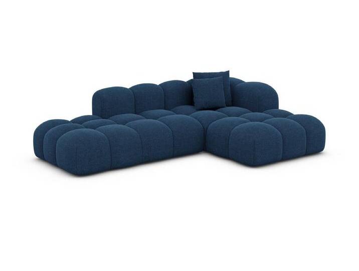 Sofa Dreams Ecksofa Formentera L Form Lounge Designer Sofa, mit Strukturstoff Bezug in Blau, Ausrichtung Ecke rechts, blau, Webstoff-Blau von sofa-dreams