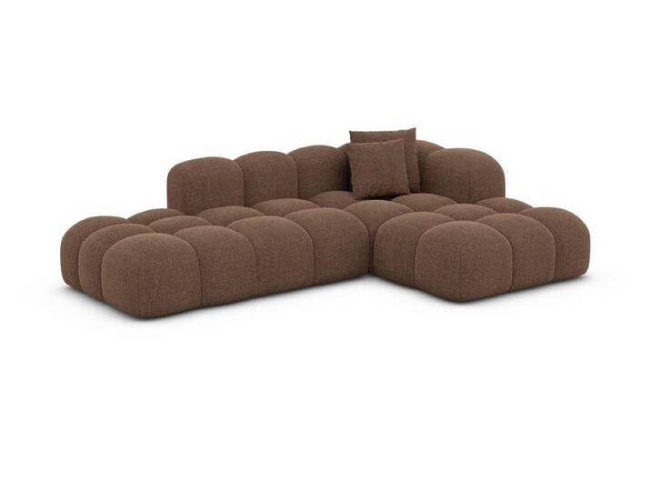 Sofa Dreams Ecksofa Formentera L Form Lounge Designer Sofa, mit Strukturstoff Bezug in Braun, Ausrichtung Ecke rechts, braun, Webstoff-Braun von sofa-dreams