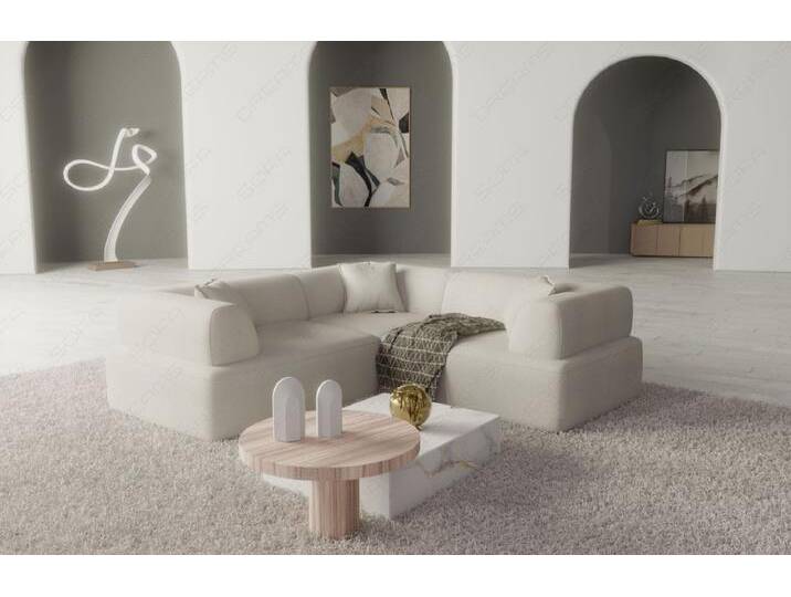 Sofa Dreams Ecksofa Granada L Form Design Loungesofa, 4-Sitzer, Stoffbezug, Ecksofa mit Kissen, Samt-Fog von sofa-dreams