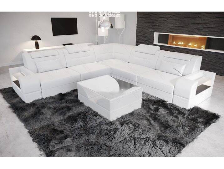 Sofa Dreams Ecksofa Leder Couch Sofa Trivento L Form Ledersofa, L-Form Ledersofa mit LED, weiß, Mit Schlaffunktion, weiß Sofa Dreams Ecksofa Leder Couch Sofa Trivento L Form Ledersofa, L-Form Ledersofa mit LED, weiß, Mit Schlaffunktion, weiß von sofa-dreams
