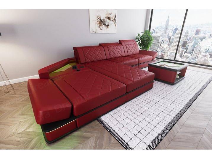 Sofa Dreams Ecksofa Leder Designer Sofa Couch Perugia L Form Ledersofa, Ledercouch mit LED-Beleuchtung Sofa Dreams Ecksofa Leder Designer Sofa Couch Perugia L Form Ledersofa, Ledercouch mit LED-Beleuchtung von sofa-dreams