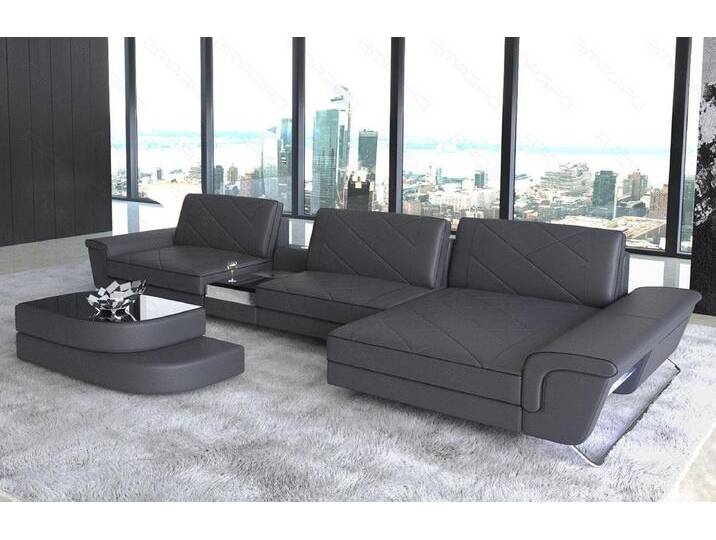 Sofa Dreams Ecksofa Leder Sofa Bari L Form Ledersofa, Couch, mit LED, verstellbare Rückenlehnen, Designersofa, grau schwarz, grau-schwarz Sofa Dreams Ecksofa Leder Sofa Bari L Form Ledersofa, Couch, mit LED, verstellbare Rückenlehnen, Designersofa, grau schwarz, grau-schwarz von sofa-dreams