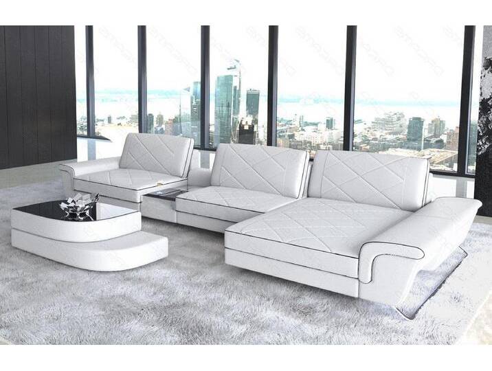 Sofa Dreams Ecksofa Leder Sofa Bari L Form Ledersofa, Couch, mit LED, verstellbare Rückenlehnen, Designersofa, schwarz weiß, weiß-schwarz Sofa Dreams Ecksofa Leder Sofa Bari L Form Ledersofa, Couch, mit LED, verstellbare Rückenlehnen, Designersofa, schwarz weiß, weiß-schwarz von sofa-dreams