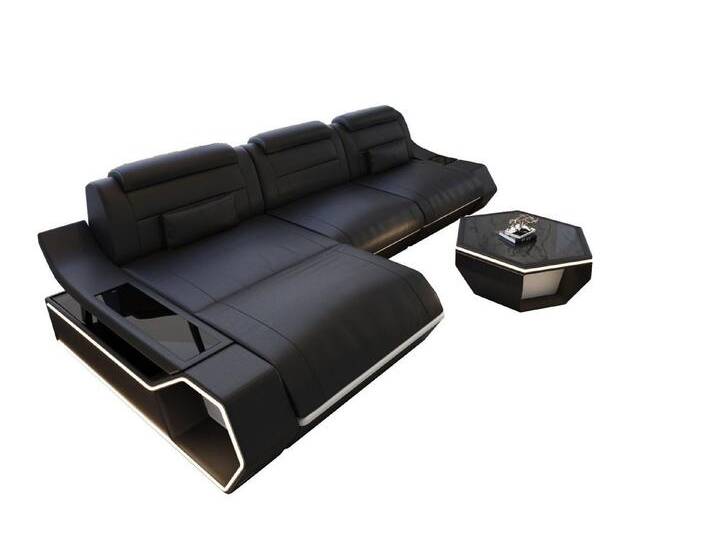 Sofa Dreams Ecksofa Leder Sofa Couch Toscano L Form Ledercouch, LED Beleuchtung von sofa-dreams