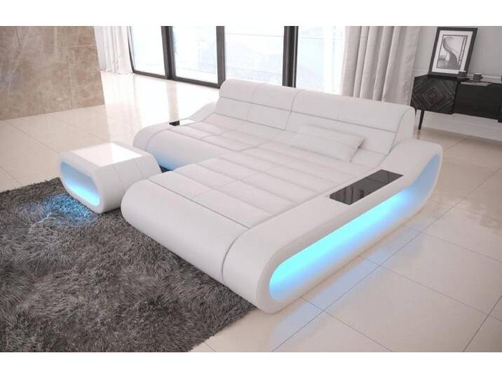 Sofa Dreams Ecksofa Leder Sofa Ledercouch Concept L Form kurz Ledersofa, Couch, mit LED, Designersofa mit ergonomischer Rückenlehne, weiß, weiß Sofa Dreams Ecksofa Leder Sofa Ledercouch Concept L Form kurz Ledersofa, Couch, mit LED, Designersofa mit ergonomischer Rückenlehne, weiß, weiß von sofa-dreams