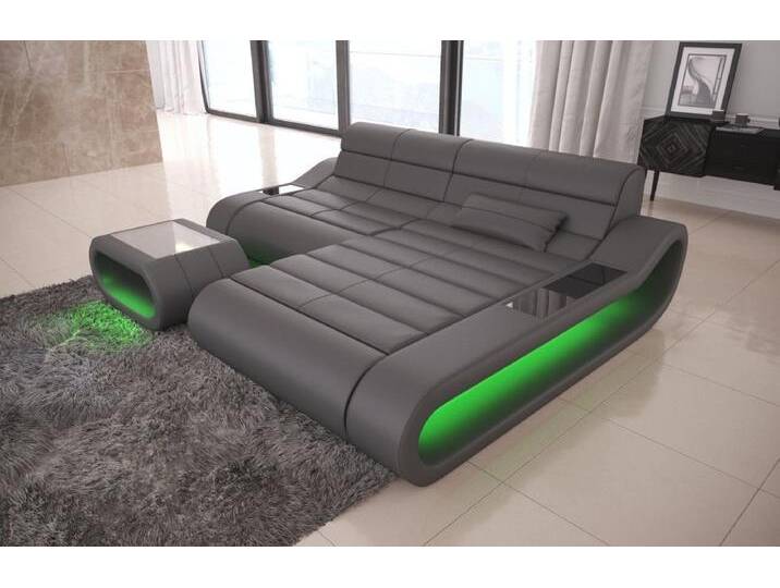Sofa Dreams Ecksofa Leder Sofa Ledercouch Concept L Form kurz Ledersofa, Couch, mit LED, Designersofa mit ergonomischer Rückenlehne von sofa-dreams