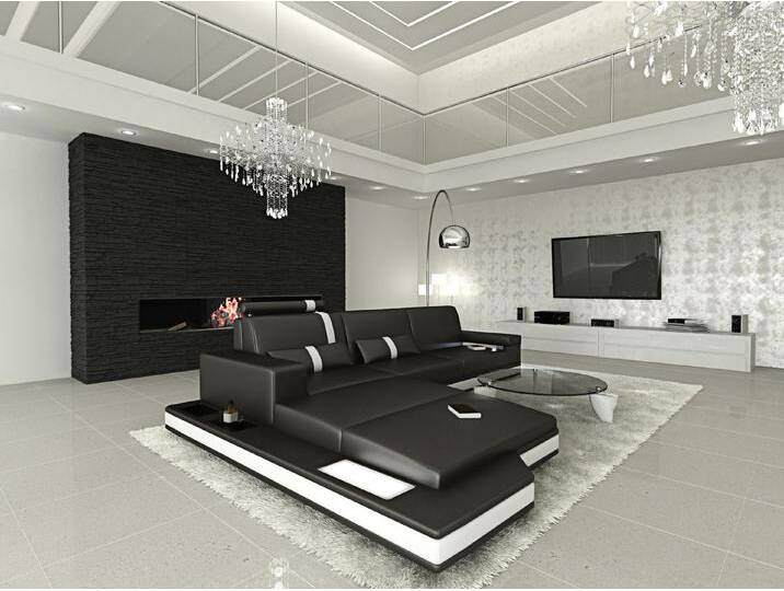 Sofa Dreams Ecksofa Ledercouch Leder Sofa Messana L Form Ledersofa, Couch, mit LED, Designersofa, schwarz, Ohne Bettfunktion-RGB-LED-Beleuchtung Sofa Dreams Ecksofa Ledercouch Leder Sofa Messana L Form Ledersofa, Couch, mit LED, Designersofa, schwarz, Ohne Bettfunktion-RGB-LED-Beleuchtung von sofa-dreams