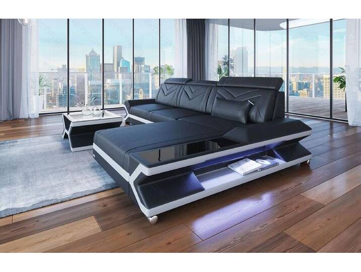 Sofa Dreams Ecksofa Ledercouch Ledersofa Napoli L Form Leder Sofa, Couch, mit LED, wahlweise mit Bettfunktion als Schlafsofa, Designersofa von sofa-dreams