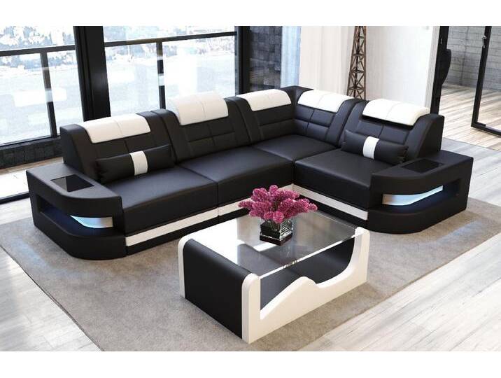 Sofa Dreams Ecksofa Ledercouch Sofa Leder Como L Form Ledersofa, Couch, mit LED, Designersofa, schwarz, Ohne Bettfunktion-RGB-LED-Beleuchtung Sofa Dreams Ecksofa Ledercouch Sofa Leder Como L Form Ledersofa, Couch, mit LED, Designersofa, schwarz, Ohne Bettfunktion-RGB-LED-Beleuchtung von sofa-dreams