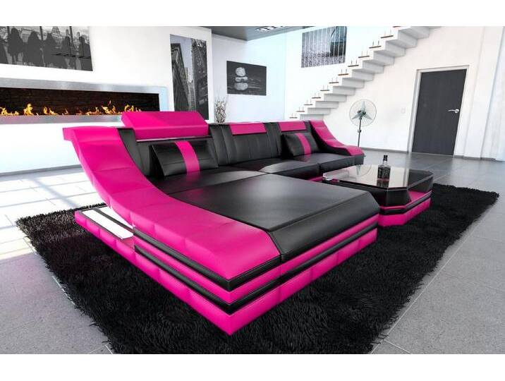 Sofa Dreams Ecksofa Ledercouch Sofa Leder Turino L Form Ledersofa, Couch, mit LED, Designersofa, schwarz, Mit Bettfunktion-RGB-LED-Beleuchtung Sofa Dreams Ecksofa Ledercouch Sofa Leder Turino L Form Ledersofa, Couch, mit LED, Designersofa, schwarz, Mit Bettfunktion-RGB-LED-Beleuchtung von sofa-dreams