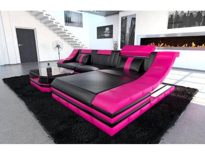 Sofa Dreams Ecksofa Ledercouch Sofa Leder Turino L Form Ledersofa, Couch, mit LED, Designersofa, schwarz, Ohne Bettfunktion-RGB-LED-Beleuchtung Sofa Dreams Ecksofa Ledercouch Sofa Leder Turino L Form Ledersofa, Couch, mit LED, Designersofa, schwarz, Ohne Bettfunktion-RGB-LED-Beleuchtung von sofa-dreams