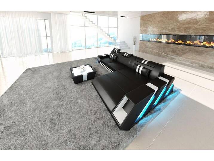 Sofa Dreams Ecksofa Ledersofa Apollonia L Form Leder Sofa Ledercouch, Couch, mit LED, Designersofa, schwarz, Mit Bettfunktion-RGB-LED-Beleuchtung Sofa Dreams Ecksofa Ledersofa Apollonia L Form Leder Sofa Ledercouch, Couch, mit LED, Designersofa, schwarz, Mit Bettfunktion-RGB-LED-Beleuchtung von sofa-dreams